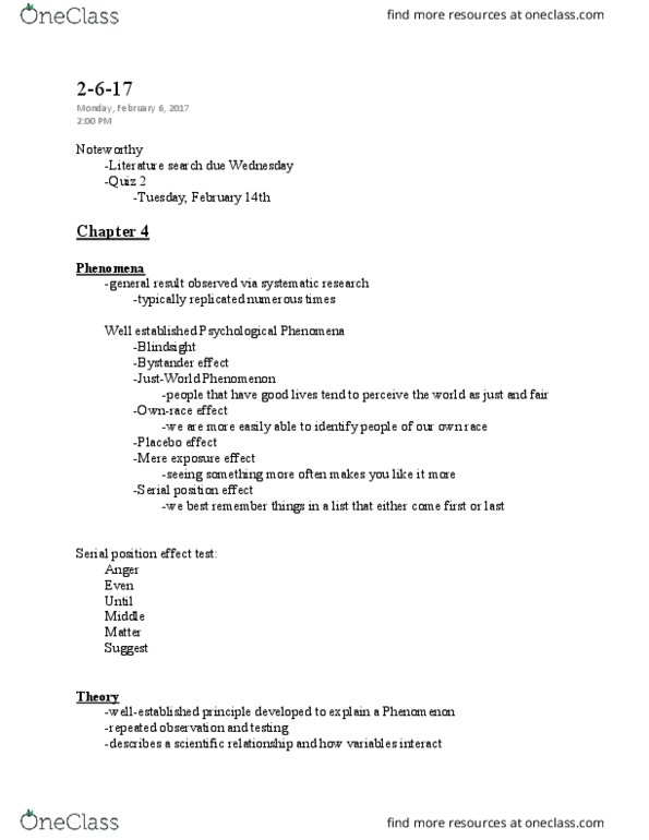 PSY 250 Lecture Notes - Lecture 10: Testability thumbnail