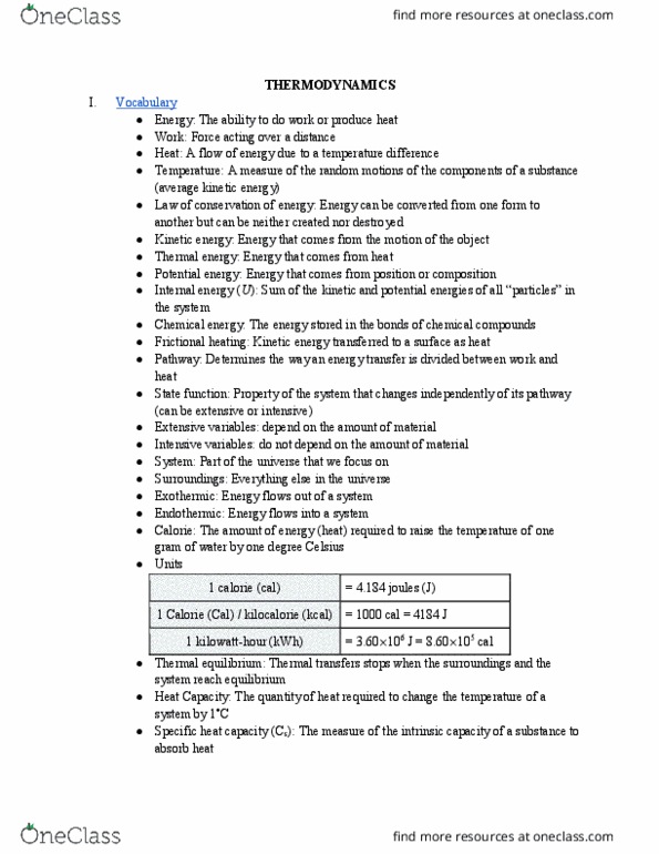 CH 301 Chapter Thermodynamics: Thermodynamics: Long Notes thumbnail