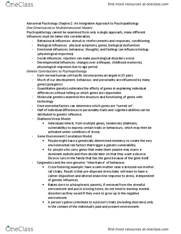 PSYCH 2AP3 Chapter Notes - Chapter 2: Implicit Memory, Psychological Intervention, Interpersonal Psychotherapy thumbnail