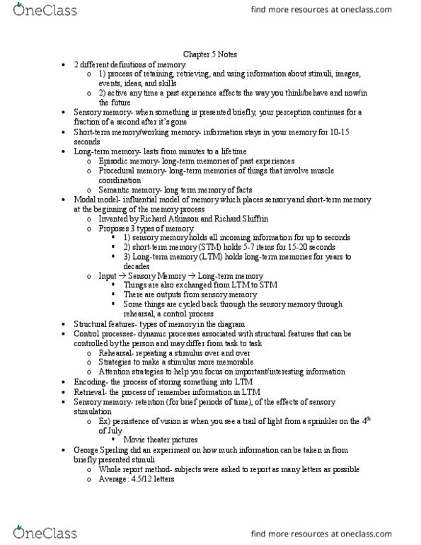 PSYC 301L Chapter 5: Chapter 5 Notes thumbnail