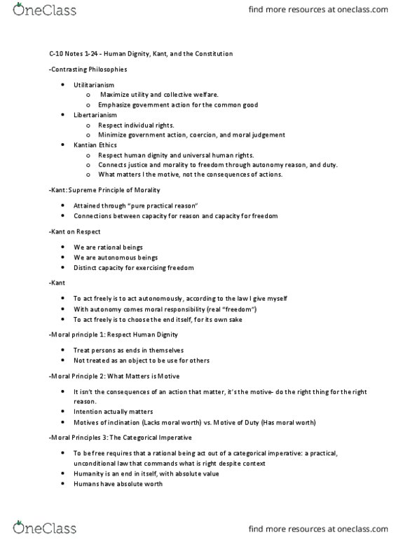 CRM/LAW C10 Lecture Notes - Lecture 4: Categorical Imperative, Individualism thumbnail