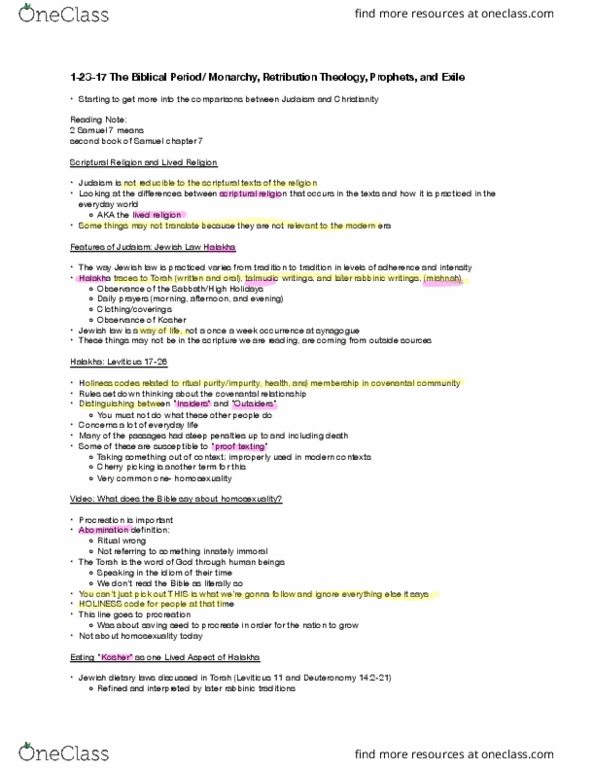 M E STD M50B Lecture 4: The Biblical Period/ Monarchy, Retribution Theology, Prophets, and Exile thumbnail