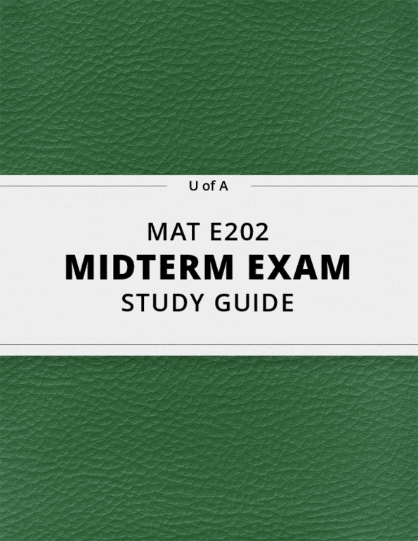 [MAT E202] Midterm Exam Guide Ultimate 21 pages long Study Guide