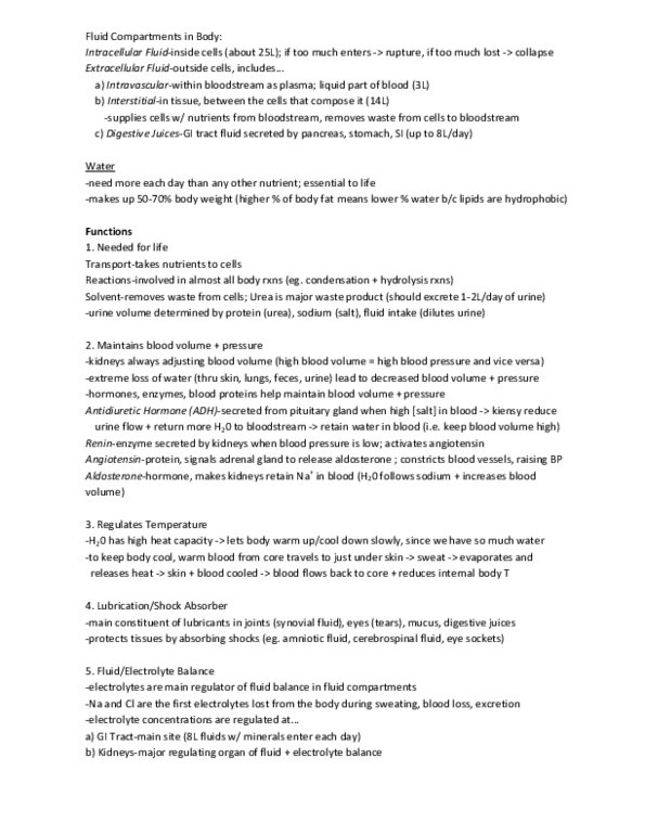 FNH 250 Chapter 7: Ch. 7 Fluids and Electrolytes thumbnail