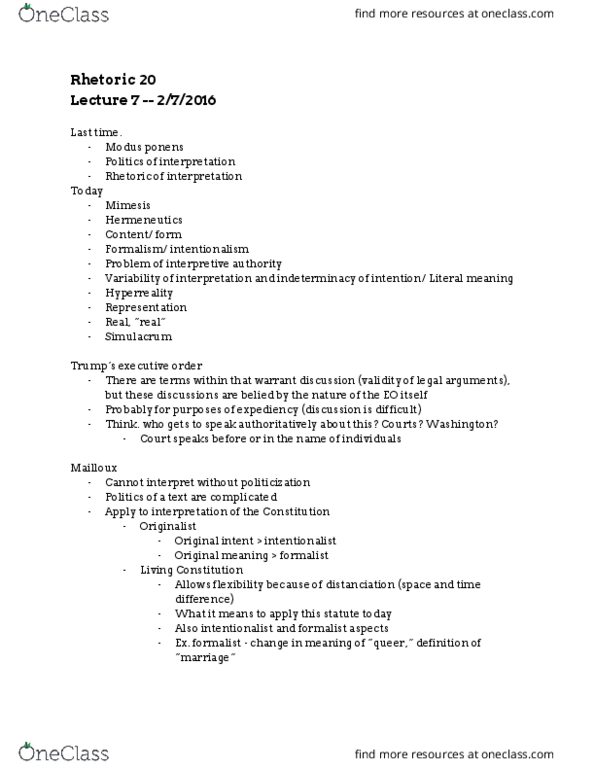 RHETOR 20 Lecture 7: R20 Lecture 7 2.7.2017 thumbnail