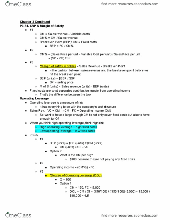 ACCT30210 Lecture 1: ACCT 30210 Lecture 1: Strategic Cost: 2/7/17 - Chapter 3 Continued thumbnail