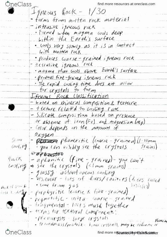 ESC2000L Lecture 3: Igneous Rocks thumbnail