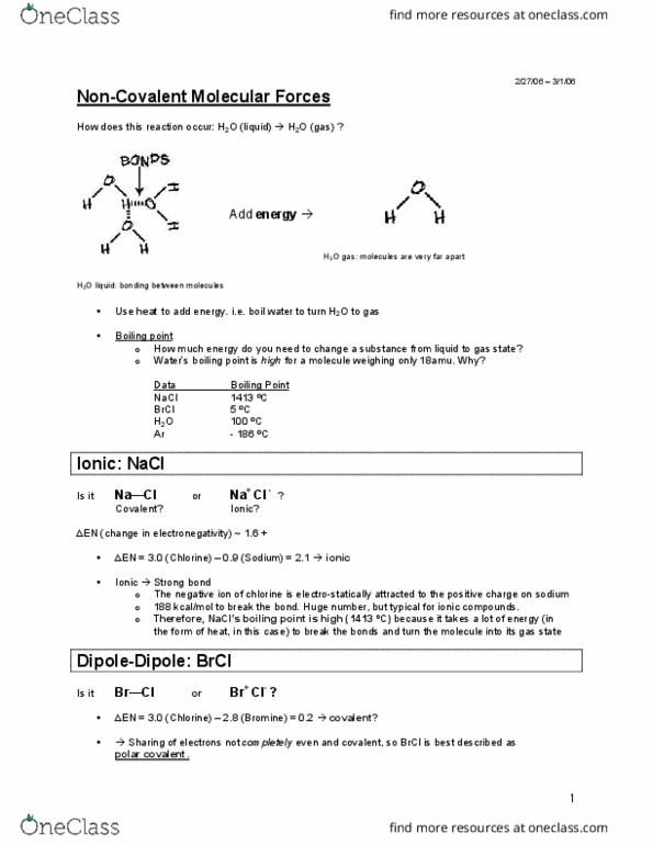 CH ENGR 104C Lecture Notes - Lecture 23: Van Der Waals Force, Bromine Monochloride, Atomic Orbital thumbnail