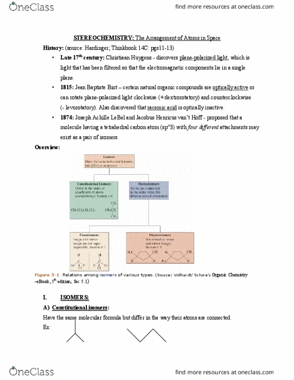 CH ENGR 104C Lecture Notes - Lecture 18: Jean-Baptiste Biot, Christiaan Huygens, Asymmetric Carbon thumbnail