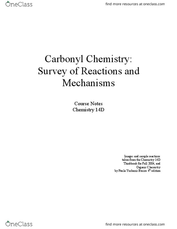 CH ENGR 104C Lecture Notes - Lecture 9: Tetrahedral Carbonyl Addition Compound, Hemiacetal, Deprotonation thumbnail
