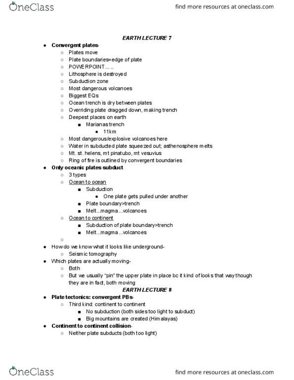 GEOS 170A1 Lecture Notes - Lecture 7: Mount St. Helens, Seismic Tomography, Plate Tectonics thumbnail