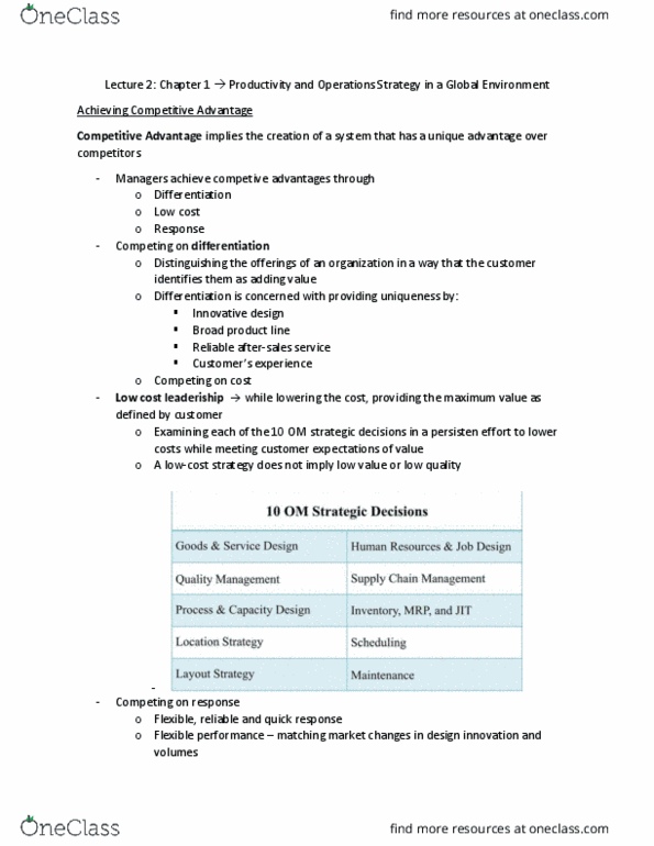 GMS 401 Lecture Notes - Lecture 2: Plean, Total Factor Productivity, Factors Of Production thumbnail