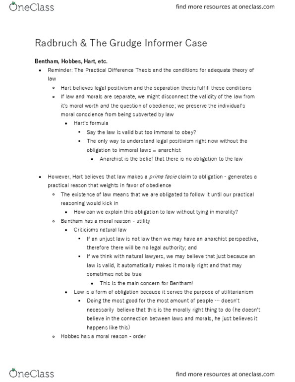 LAWS 2105 Lecture Notes - Lecture 3: Legal Positivism, Practical Reason, Social Fact thumbnail