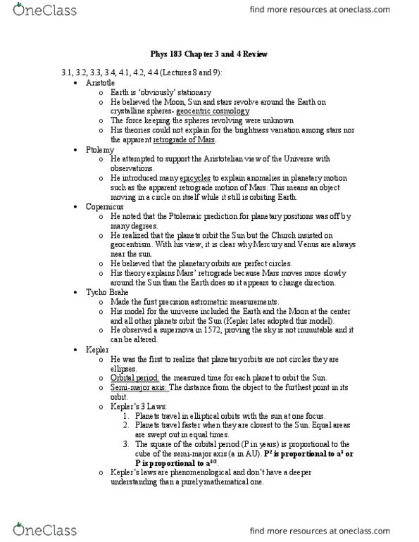 PHYS 183 Chapter Lectures 8 and 9: Chapter 3 and 4 Review thumbnail