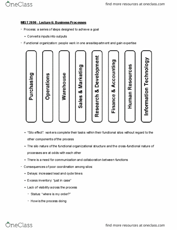 MIST 2090 Lecture 6: Business Processes thumbnail