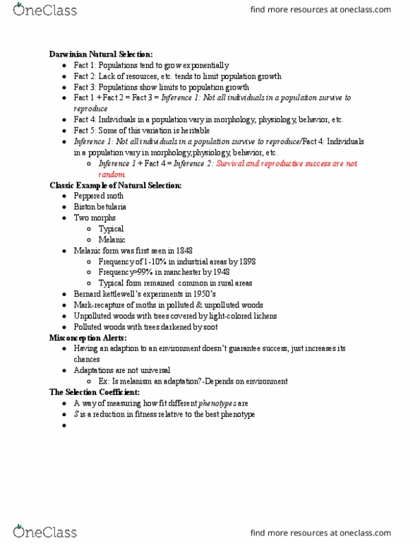 BIOL 01104 Lecture Notes - Lecture 3: Soot, Peppered Moth, Melanism thumbnail