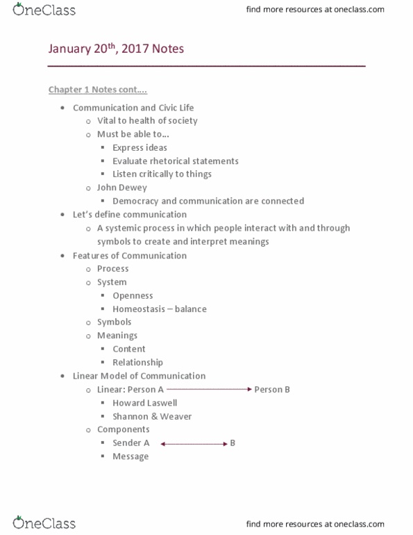 COMM 110 Lecture 2: Notes for class - Jan 23rd thumbnail