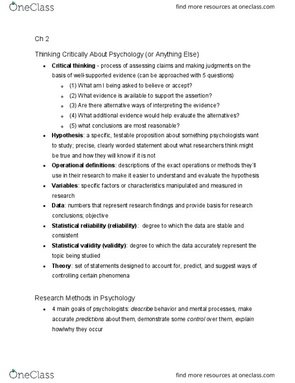 PSYC100 Chapter 2: Research in Psychology thumbnail