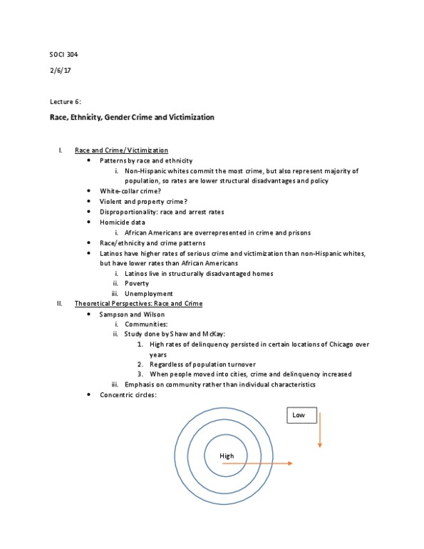 SOCI 304 Lecture 6: SOCI 304 race, ethnicity, gender, crime and victimization thumbnail