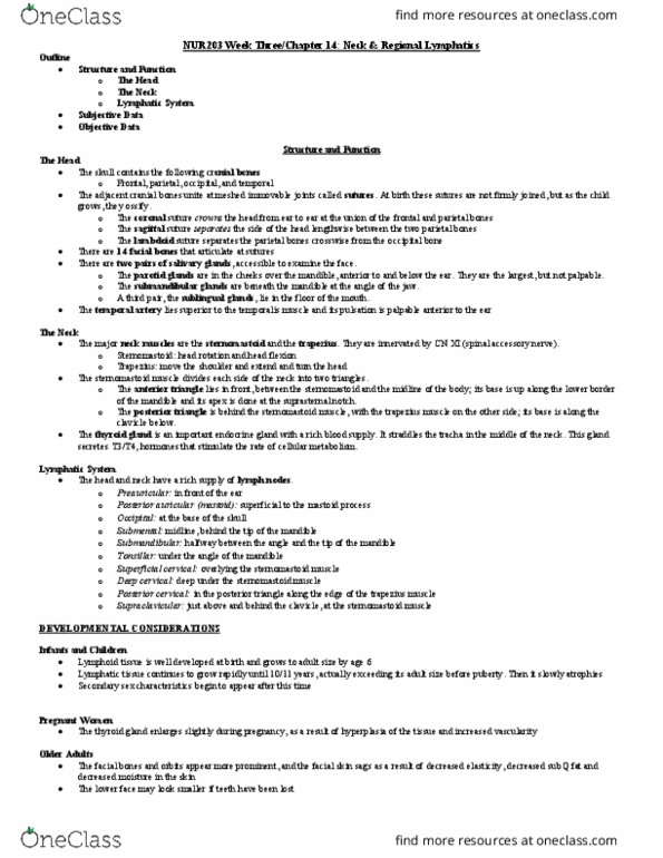 Nursing NUR203 Chapter Notes - Chapter 14: Lambdoid Suture, Sagittal Suture, Coronal Suture thumbnail