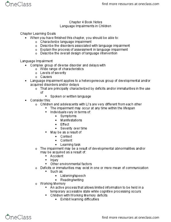 CD 225 Chapter 4: Language Impairments in Children thumbnail