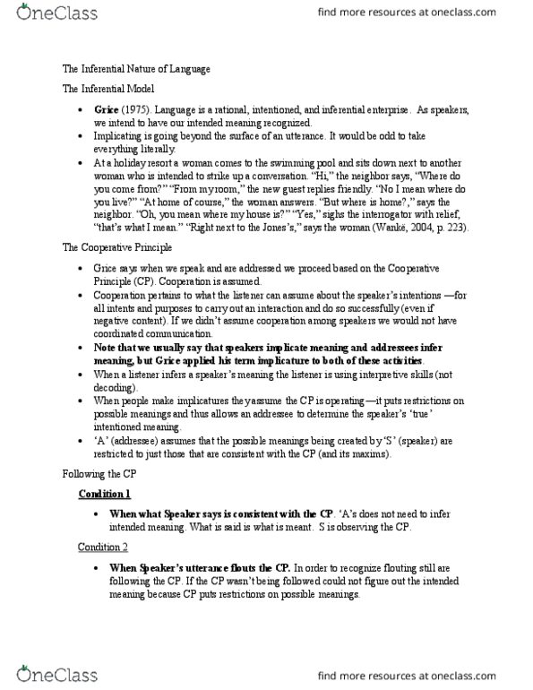 PSYC 358 Lecture 5: Psychology 358 Lecture 5 The Inferential Nature of Language thumbnail