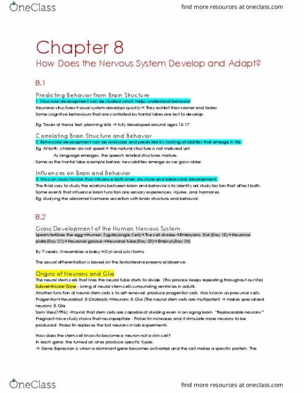 PSYB65H3 Chapter 8: Chapter 8 - Develop & Adapt thumbnail