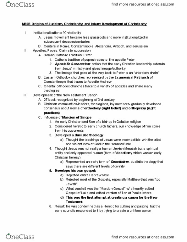 M E STD M50B Lecture 10: Week 5- Development of Institutionalized Christianity thumbnail