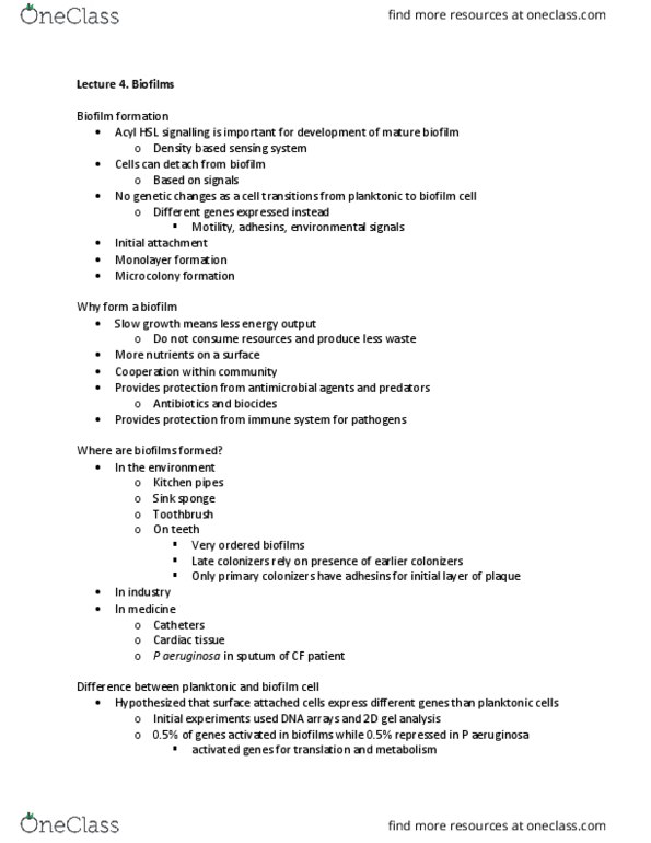 MIC 4124 Lecture Notes - Lecture 4: Biofilm, Alginic Acid, Nitrogen Fixation thumbnail