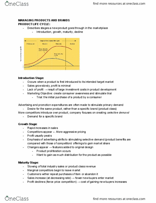 MCS 1000 Chapter Notes - Chapter 11: Product Differentiation, Competitive Advantage, Marketing Mix thumbnail