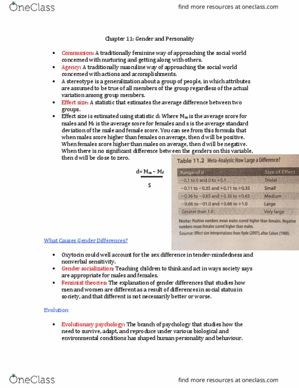 PSYB30H3 Chapter Notes - Chapter 11: Role Theory, Social Constructionism, Biopsychosocial Model thumbnail