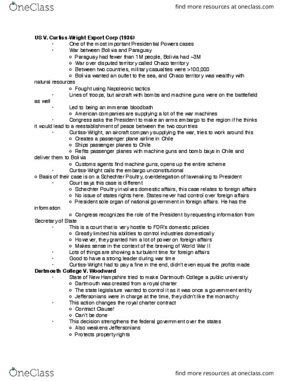 PSCI 3322 Lecture Notes - Lecture 5: Contract Clause, William Rehnquist, Fifth Amendment To The United States Constitution thumbnail