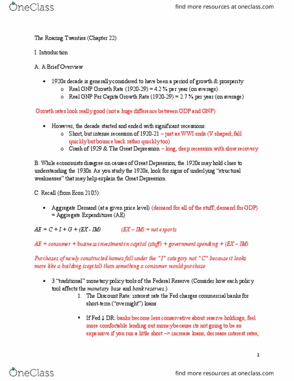 ECON 2200 Chapter Notes - Chapter 22: Loanable Funds, Bank Reserves, Beck thumbnail