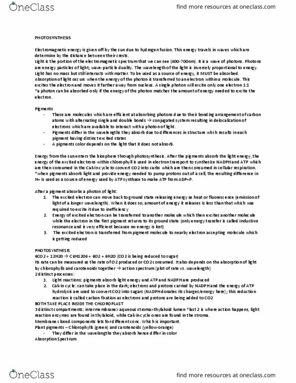 Biology 1202B Lecture Notes - Lecture 3: Oxygen-Evolving Complex, Atp Synthase, Photosynthetic Reaction Centre thumbnail