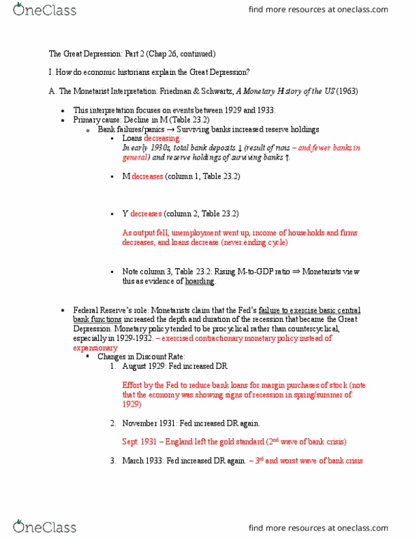 ECON 2200 Chapter Notes - Chapter 26: Monetary Policy, Monetarism, Procyclical And Countercyclical thumbnail