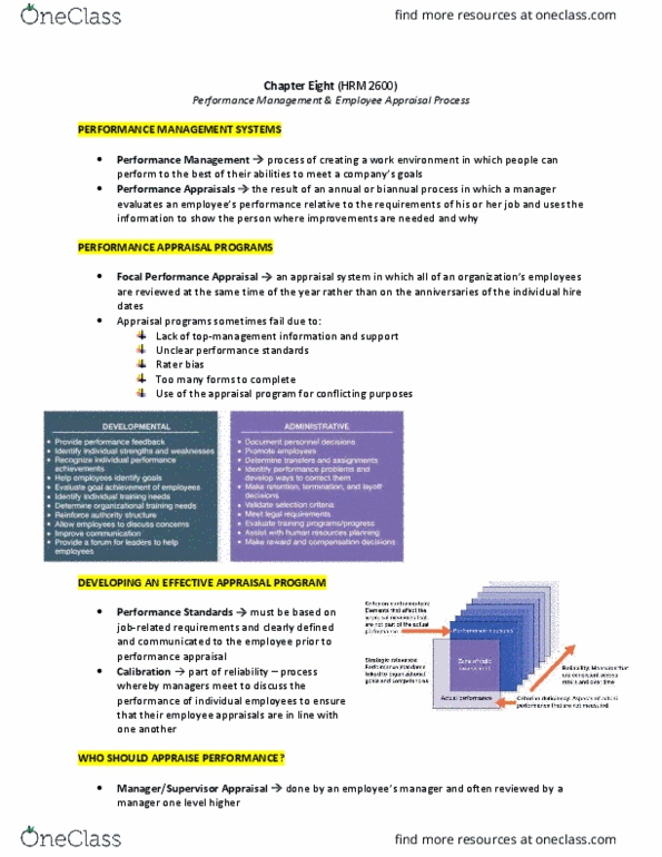 HRM 2600 Chapter Notes - Chapter 8: Performance Appraisal, Total Quality Management, Job Performance thumbnail