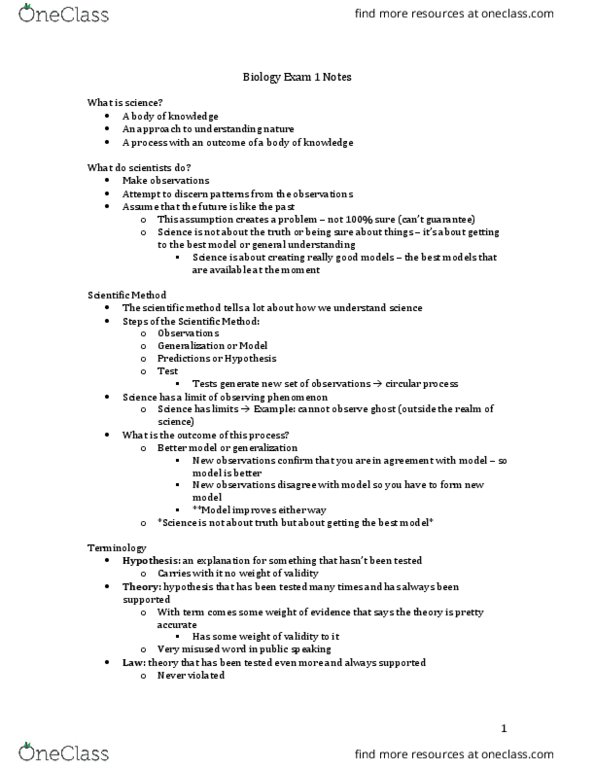 BIOL 1201 Lecture Notes - Lecture 1: Chemical Polarity, Valence Electron, Ionic Bonding thumbnail