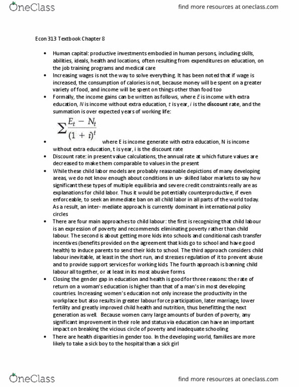 ECON 313 Chapter Notes - Chapter 8: Conditional Cash Transfer, Discount Window, Human Capital thumbnail