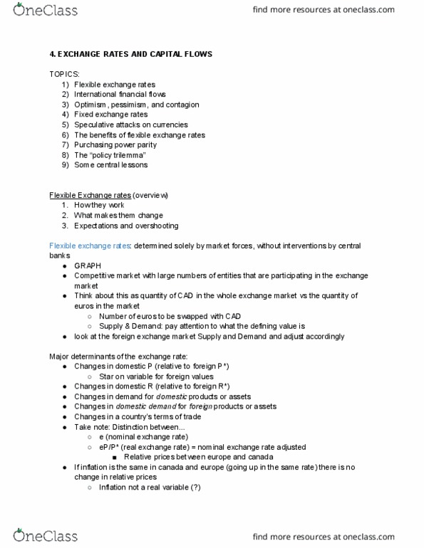 ECON 319 Lecture Notes - Lecture 4: Foreign Exchange Market, Rudi Dornbusch, Speculative Attack thumbnail