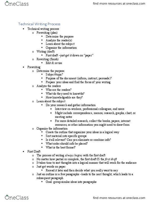 CTE 3060 Lecture Notes - Lecture 3: Technical Writing, List Of Fables Characters thumbnail