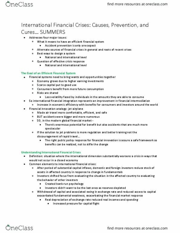 ECON 319 Lecture Notes - Lecture 13: Financial Innovation, Capital Flight, Capital Market thumbnail