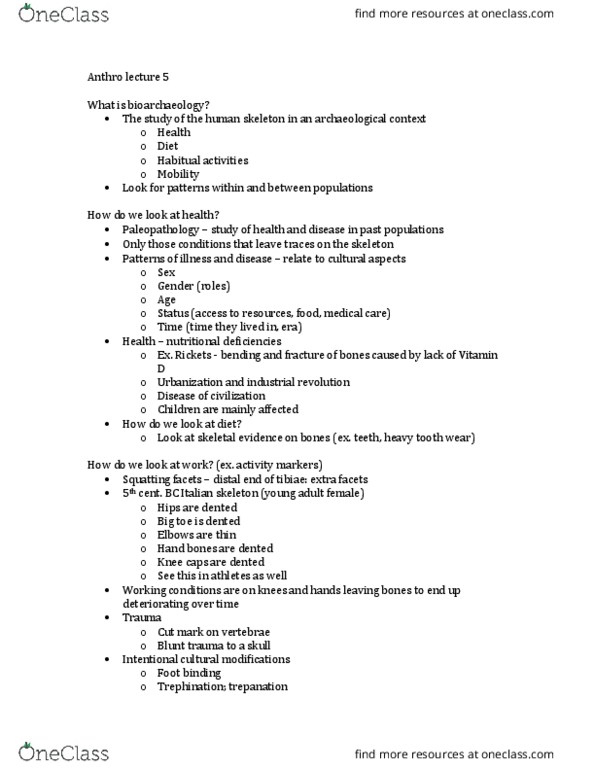 ANTHROP 1AA3 Lecture Notes - Lecture 6: Squatting Position, Blunt Trauma, Forensic Anthropology thumbnail