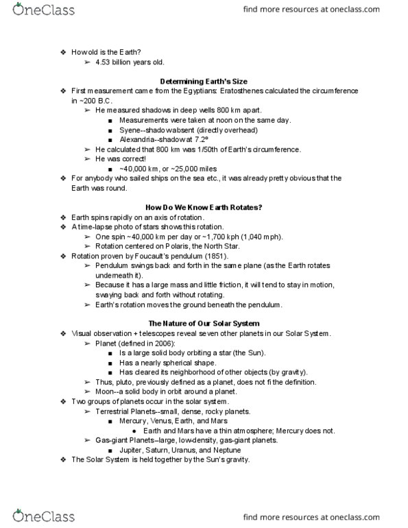 EARTHSC 1121 Lecture Notes - Lecture 3: 30 Foot Fall, Observable Universe, Magnesium thumbnail