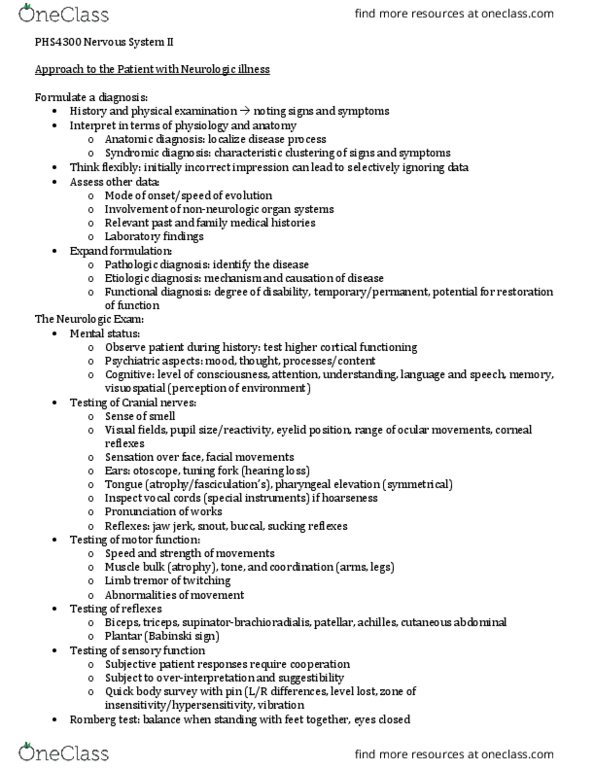 PHS 1200 Lecture Notes - Lecture 6: Extrapyramidal System, Functional Magnetic Resonance Imaging, Basal Ganglia thumbnail