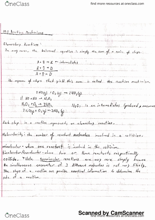 CHE 202 Lecture 7: Chemistry 202 Ch. 14.5-14.6 Notes thumbnail