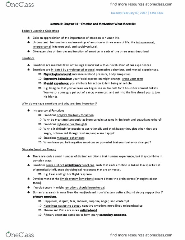 PSY 202 Lecture Notes - Lecture 3: Capilano Suspension Bridge, Polygraph, Interpersonal Attraction thumbnail