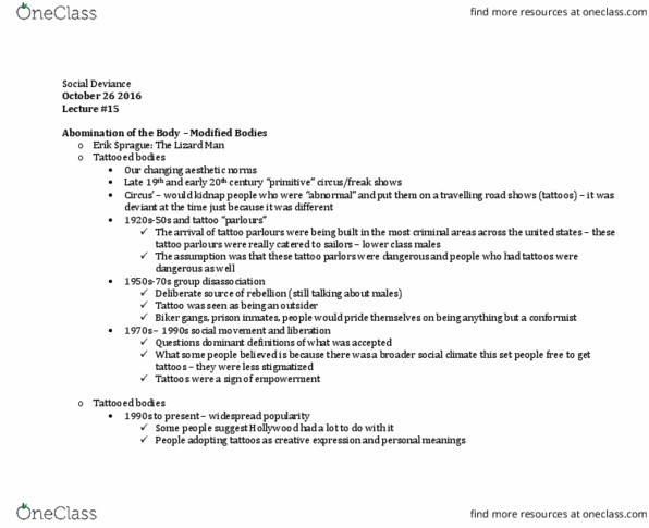 SOC 2070 Lecture Notes - Lecture 15: The Lizardman, Myriad Group, Dominate thumbnail