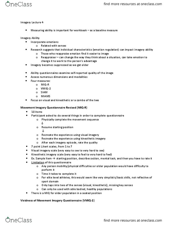 KINE 3020 Lecture Notes - Lecture 4: Likert Scale, Perfectly Clear, Taste thumbnail