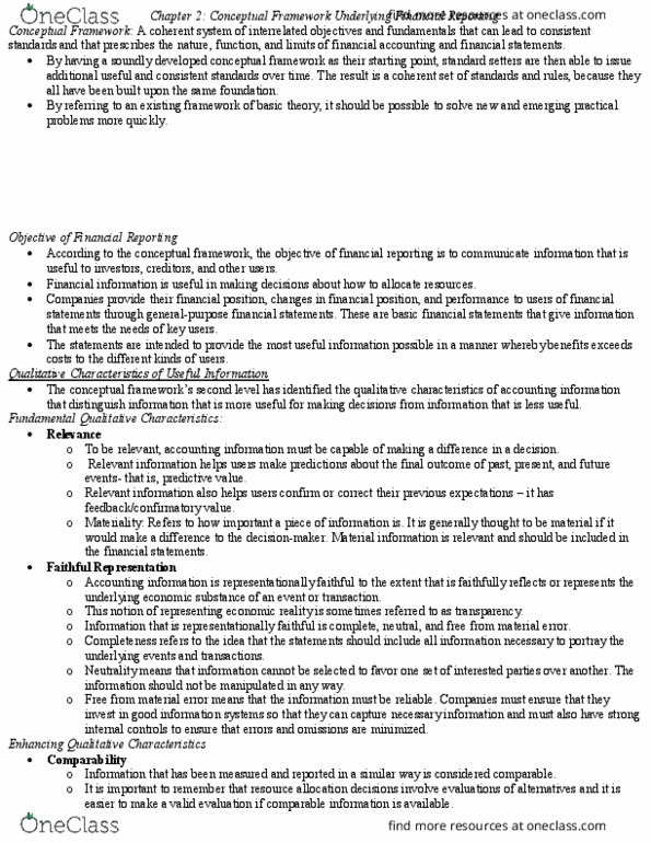 ACCT 3330 Chapter Notes - Chapter 2: Measurement Uncertainty, Historical Cost, Retained Earnings thumbnail