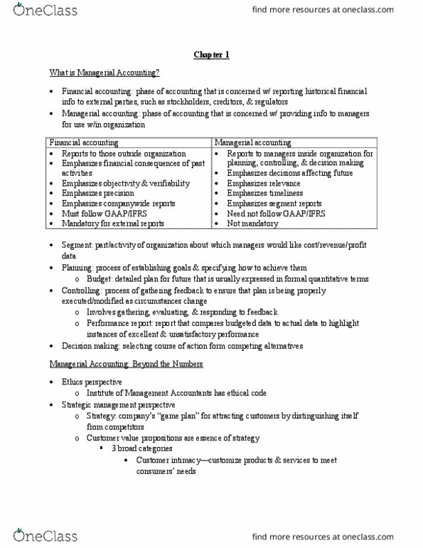 ACBU 2223 Chapter Notes - Chapter 1: Financial Accounting, Strategic Management, Decision-Making thumbnail